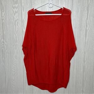 Velvet red wool and Cashmere oversize Sweater shrug size medium